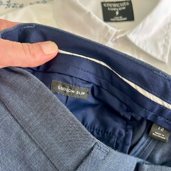 Boys Crewcuts Ludlow 100% Italian Wool blue suit set with tuxedo shirt sz 12 - Picture 5 of 10